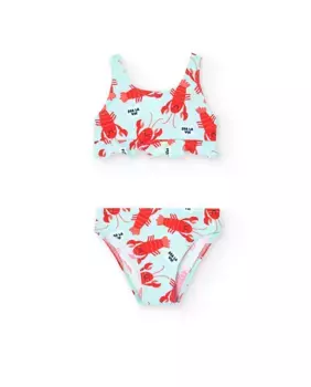 Бикини для малышки с фантазийным принтом и рюшами Boboli, цвет Verde Agua