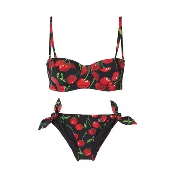 Бикини Dolce & Gabbana Cherry Print, черный/красный