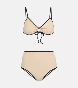 Бикини Escape VLogo с высокой талией Valentino, Betulla/Nero