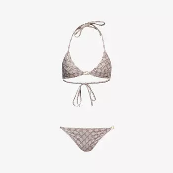 Бикини Gucci GG Supreme с логотипом, бежевый