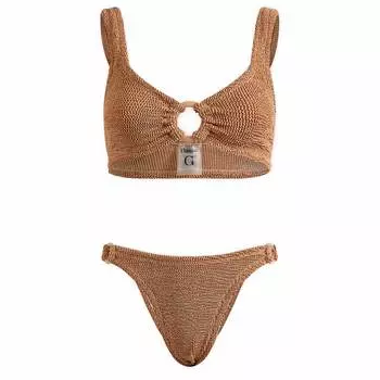 Бикини Hunza G Hallie Covered Hoop Bikini, цвет Metallic Cocoa