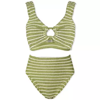Бикини Hunza G Nadine Bikini, цвет Metallic Moss & White