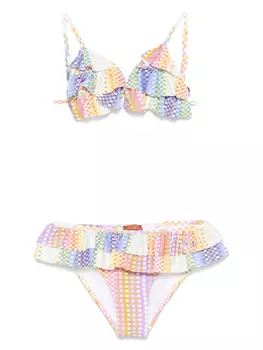 Бикини Missoni Kids с оборками, зеленый