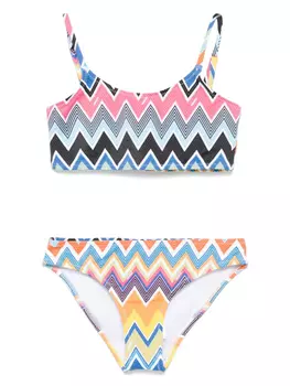 Бикини Missoni Kids с зигзагообразным принтом, белый