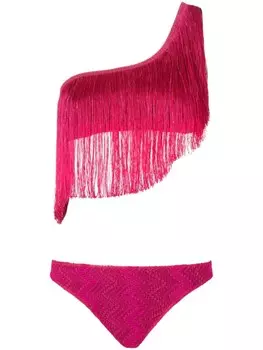 Бикини Missoni на одно плечо с бахромой, фиолетовый