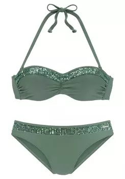 Бикини на косточках BRUNO BANANI Bandeau Bikini, изумрудный