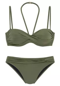 Бикини на косточках LASCANA Bandeau Bikini, оливковый