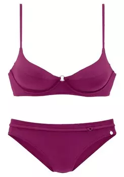 Бикини на косточках LASCANA T-shirt Bikini, цвет aubergine