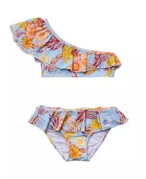 Бикини на одно плечо с оборками в тропическом стиле Snapper Rock, мультиколор