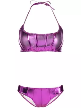 Бикини с эффектом металлик Lisa Marie Fernandez, фиолетовый