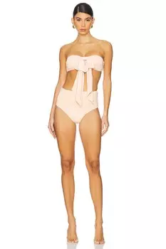 Бикини с бантом из акации Zimmermann, цвет nude