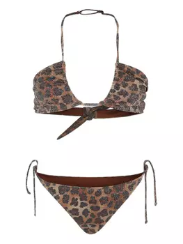 Бикини с цветочным мотивом MC2 Saint Barth Kids, коричневый