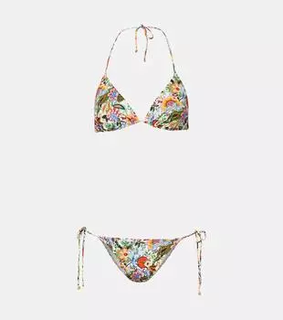 Бикини с цветочным принтом и треугольными чашками Etro, мультиколор