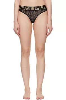 Бикини с кружевной каймой Greca Versace, черный