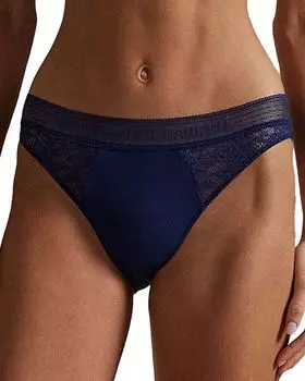 Бикини с кружевом и логотипом Polo Ralph Lauren, синий