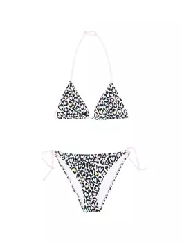 Бикини с леопардовым принтом MC2 Saint Barth Kids, белый