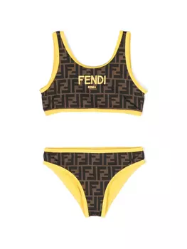 Бикини с логотипом FF Fendi Kids, коричневый