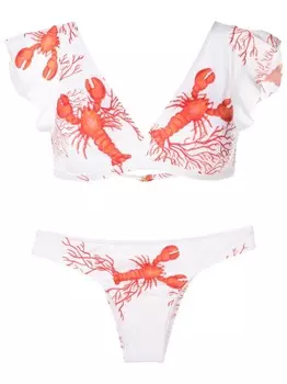 Бикини с принтом Brigitte, белый