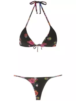 Бикини с принтом и треугольными чашками Amir Slama, черный