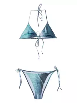 Бикини с принтом Water Jean Paul Gaultier, синий