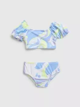 Бикини с пышными рукавами Gap, цвет yellow/purple