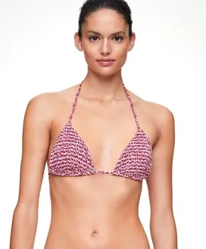Бикини с треугольными чашечками и принтом OYSHO, фуксия