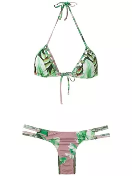 Бикини с треугольными чашками и принтом Amir Slama, зеленый