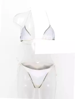 Бикини с треугольными чашками и принтом Jean Paul Gaultier, бежевый