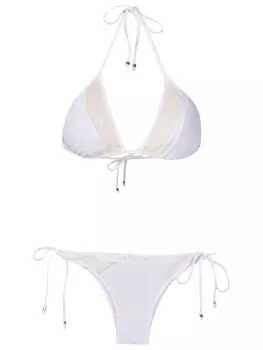 Бикини с треугольными вставками и прозрачными вставками Amir Slama, белый