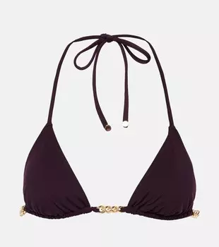 Бикини с воротником-хомутом и цепочкой Stella Mccartney, фиолетовый