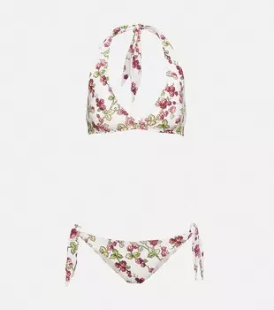 Бикини с вырезом халтер и цветочным принтом ETRO, разноцветный