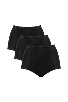 Бикини с высокой талией - 3 пары Sloggi, черный