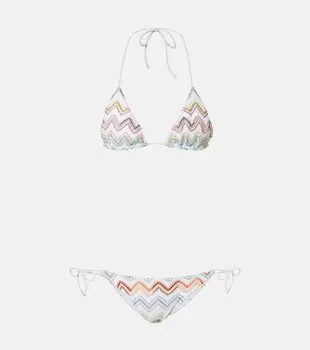 Бикини с зигзагообразным узором крючком Missoni, MULTICOLOR / WHITE BASE