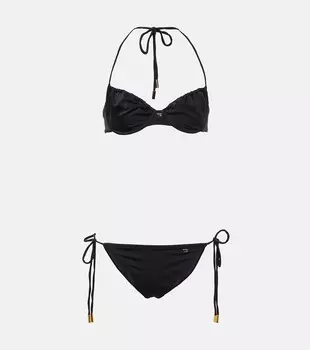 Бикини со сборками и логотипом TOM FORD, черный