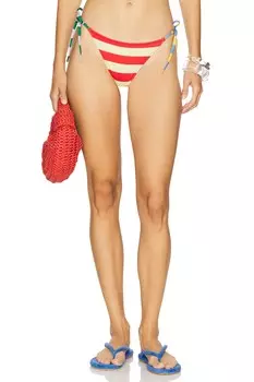 Бикини со шнурками по бокам Solid & Striped, lipstick red, custard, marina blue & mango