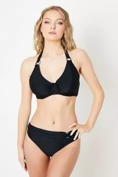 Бикини-топ без подушечек с глубоким вырезом Dd+ Debenhams, черный