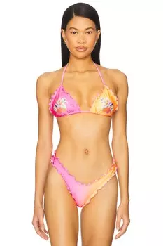 Бикини-топ бралетт с краем в виде листьев кулани кинис, tropical haven