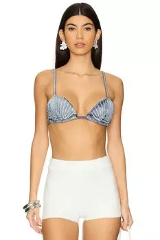 Бикини-топ из денима Lolita Agua Bendita, multicolor