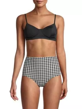 Бикини-топ Madewell однотонный структурированный, черный