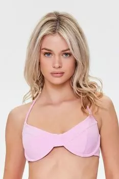 Бикини-топ на косточках из махровой ткани Forever 21, фиолетовый