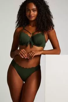 Бикини-Топ на косточках с мягкими чашечками Hunkemller и отделкой ракушками Hunkemoller, зеленый