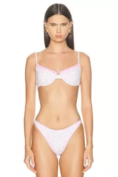 Бикини-топ на косточках с рюшами из коллаборации с Elsa Hosk Heavy Manners, цвет One Scoop Of Vanilla With Sprinkles
