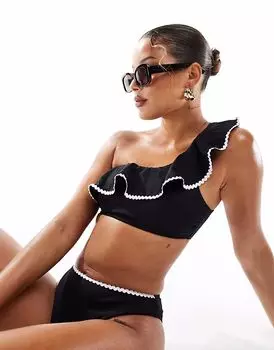 Бикини-топ New Look с одним плечом, черный