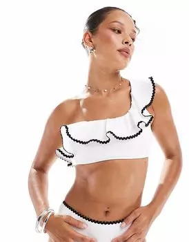 Бикини-топ New Look с одним плечом, белый цвет