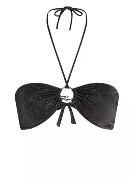 Бикини-топ с бретельками через шею Karl Lagerfeld, черный