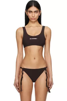Бикини топ с логотипом Jil Sander, цвет earth