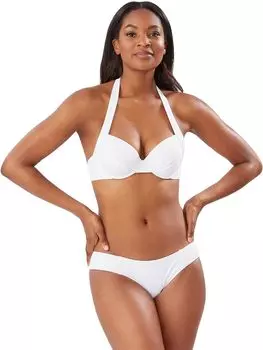 Бикини-топ с лямкой на косточках и жемчужинами Tommy Bahama, белый