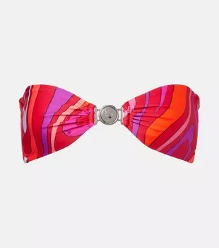 Бикини топ с мраморным декором Pucci, Corallo/Fuxia