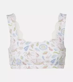 Бикини-топ с воланом Palm Springs Marysia, Cameo Print 1