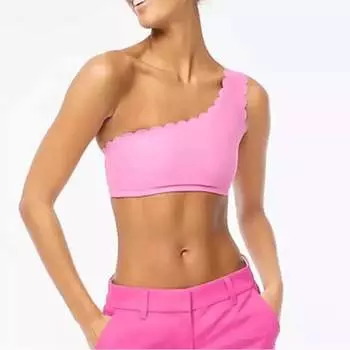 Бикини-топ с вырезом на одно плечо в розовом цвете J.Crew